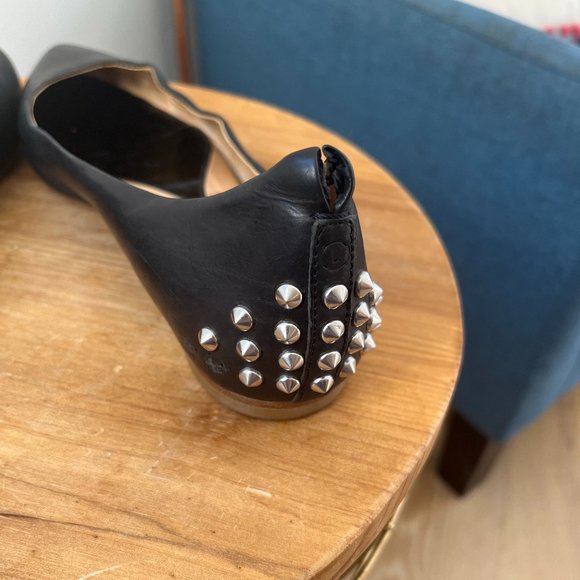 Alexander McQueen iconic black calf leather studded flat Size 36 / 6 - Picture 7 of 11